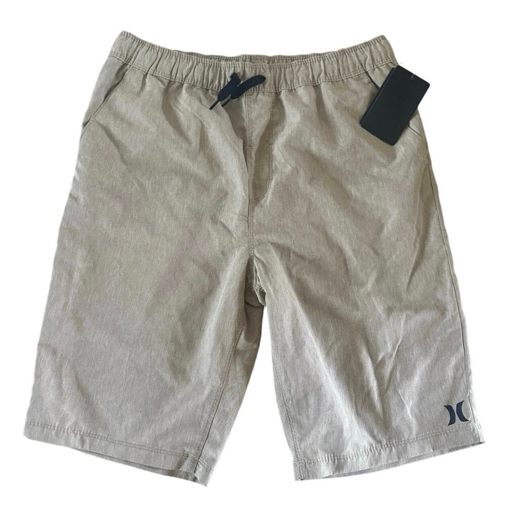Hurley Boys XL 13-15 Khaki Hybrid Shorts NWT Quick Dry Stretch Casual